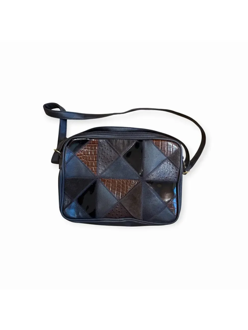 Vintage Y2K Patchwork Crossbody Leather Colored Patchwork Purse And Wallet